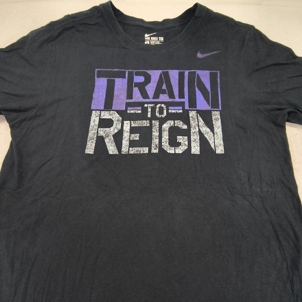 Nike Tee Train To Reign Short Sleeve Crew Neck Shirt Mens Size Large L Black